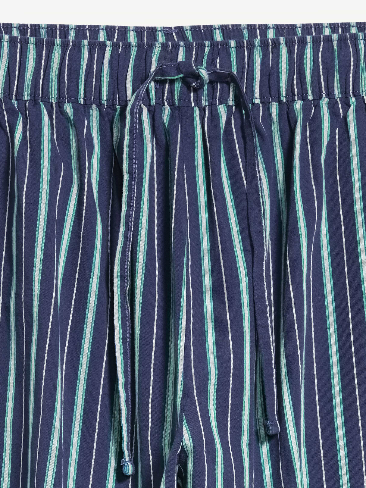 Cinched Poplin Balloon Pants - Navy Stripe