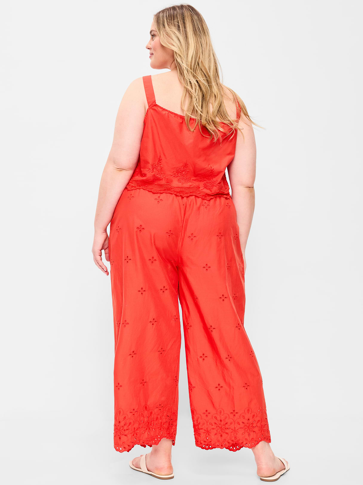 High-Waisted Cut Out Wide-Leg Pant - Moonfish Orange