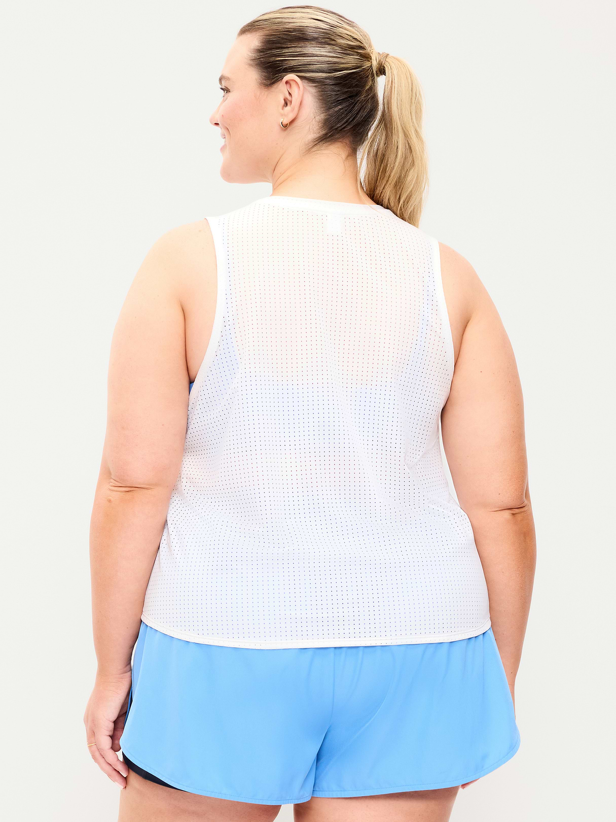 Mesh Muscle Tank Top - Calla Lily White