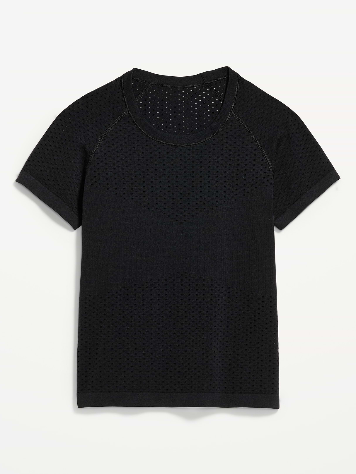 Seamless Textured Cropped T-Shirt - Black Jack