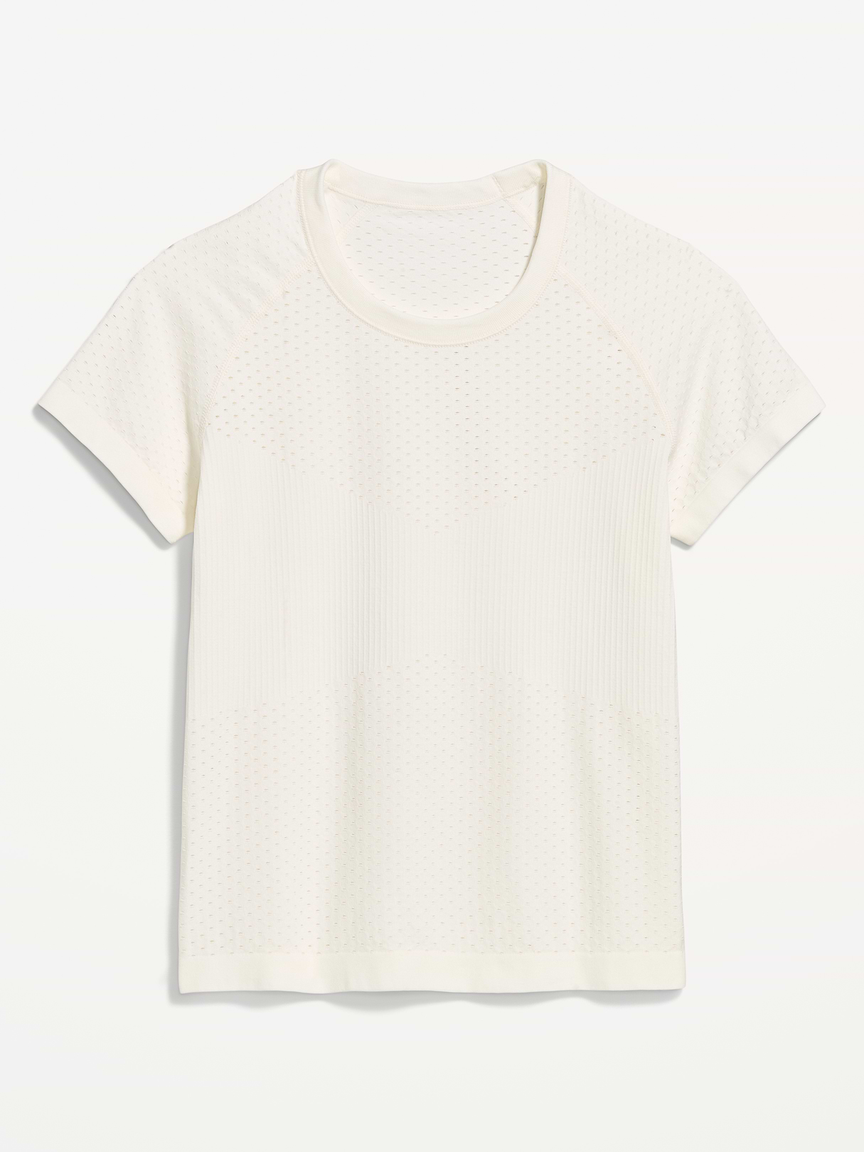 Seamless Textured Cropped T-Shirt - Magnolia