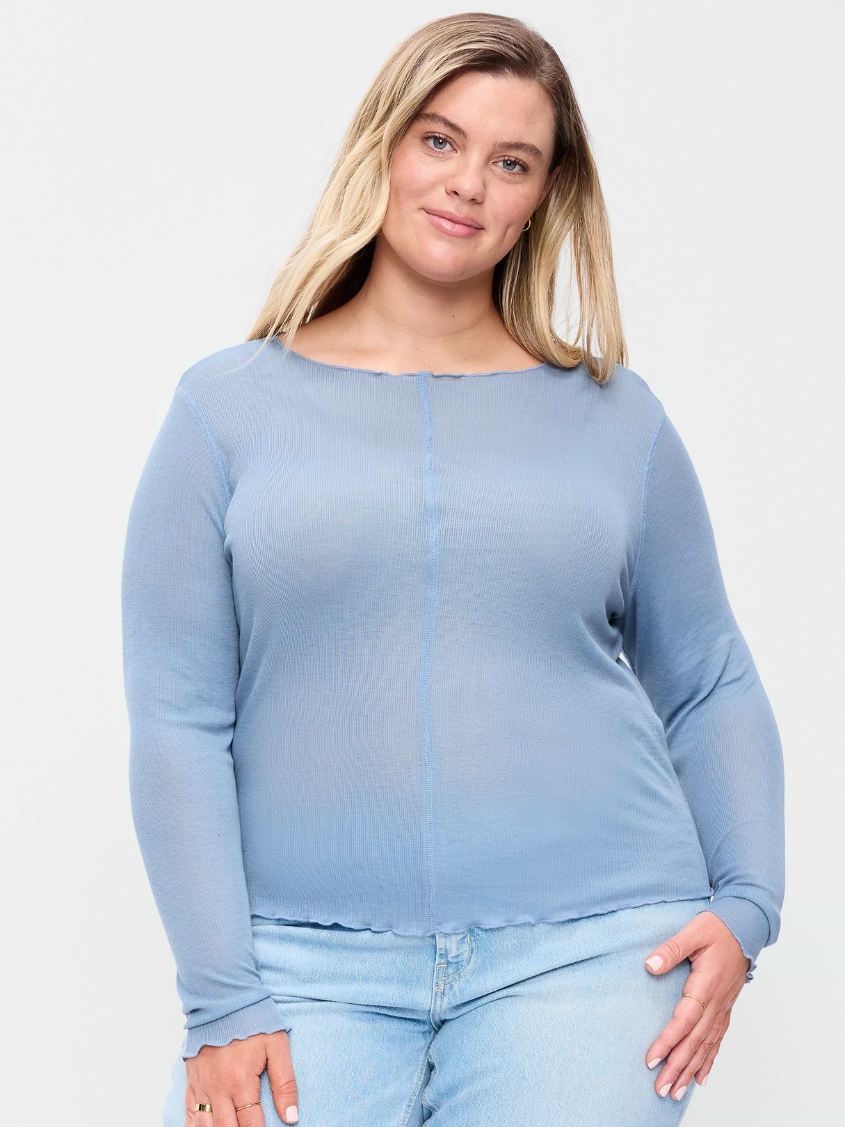 Lettuce-Edge Tissue T-Shirt - Naturalist Blue