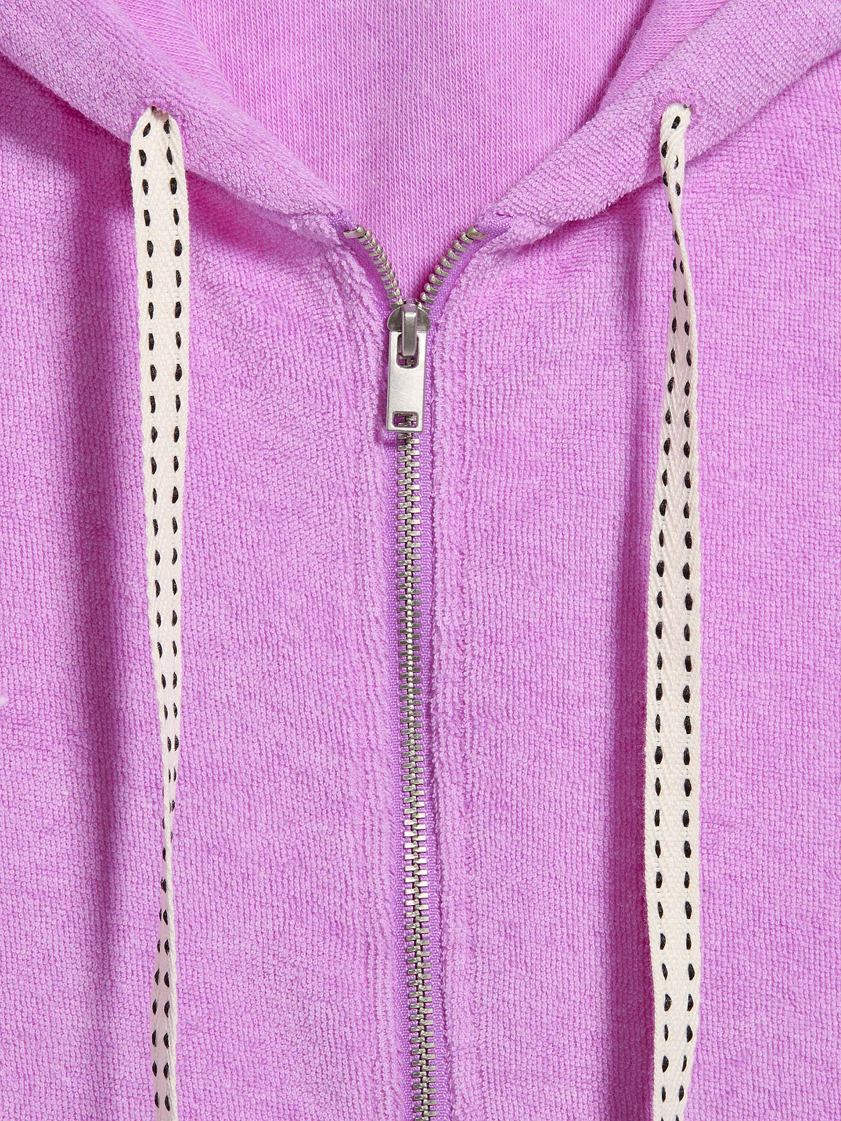 Terry Cloth Full-Zip Hoodie Sweatshirt - Orchid