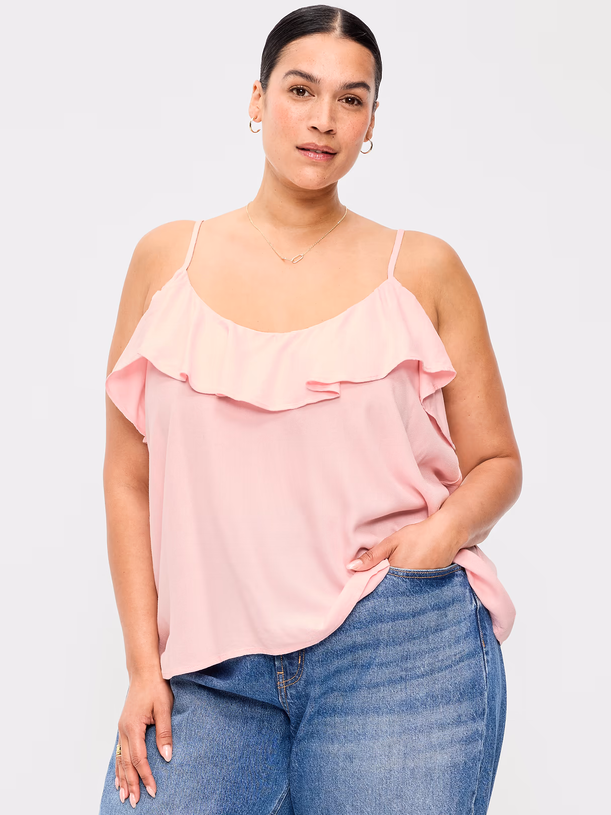 Ruffle-Front Tank Top - Blush On You