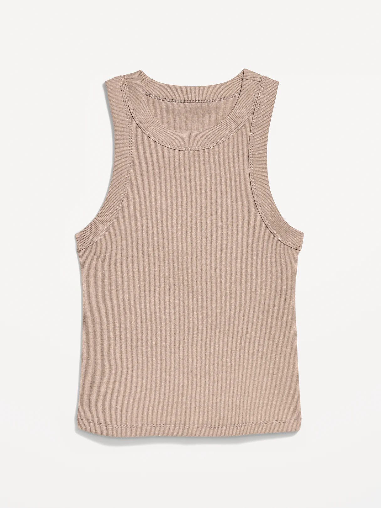 Crop Ribbed Tank Top - Chocolate Malted