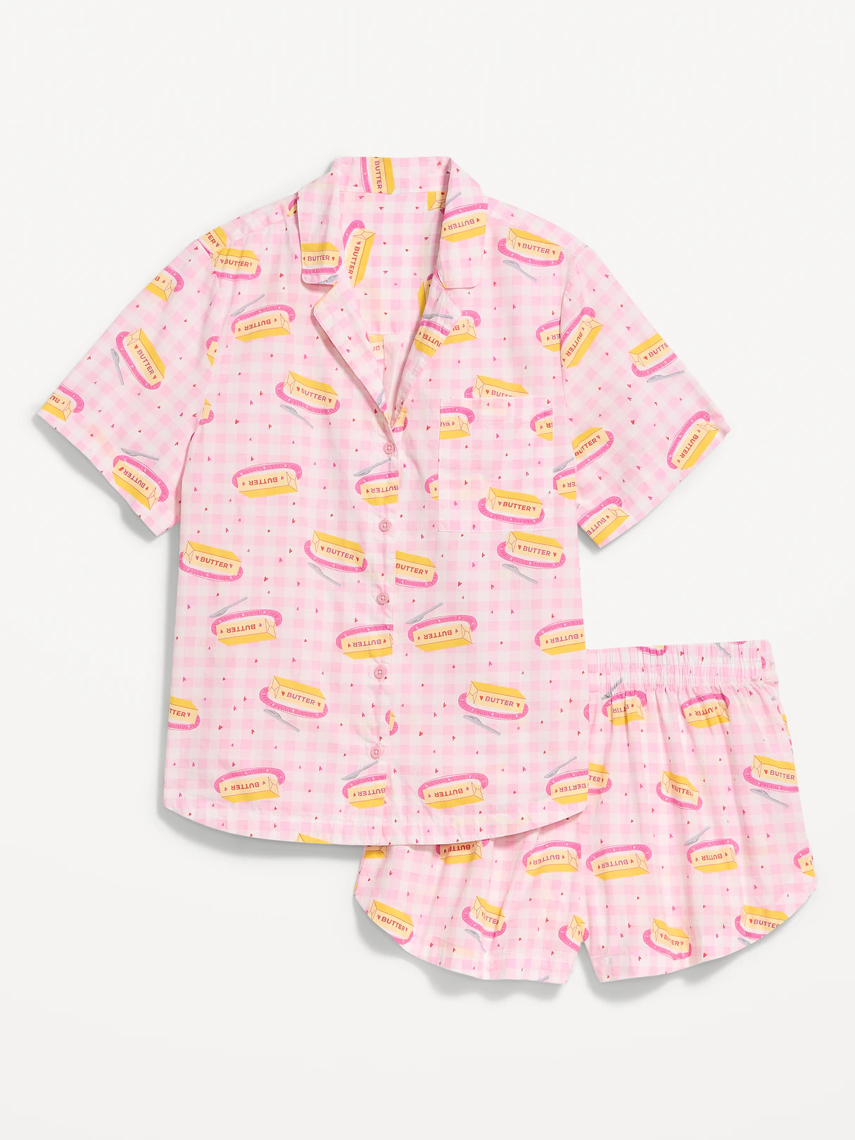 Poplin Pajama Short Set - Sweet Butter