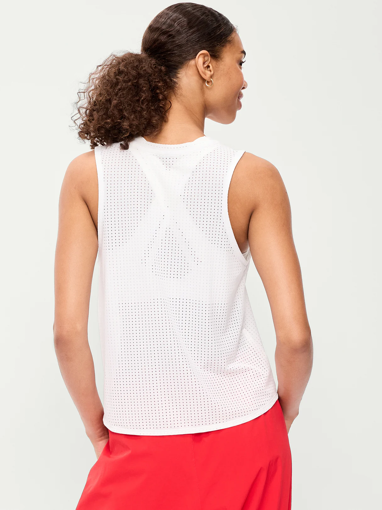 Mesh Muscle Tank Top - Calla Lily White