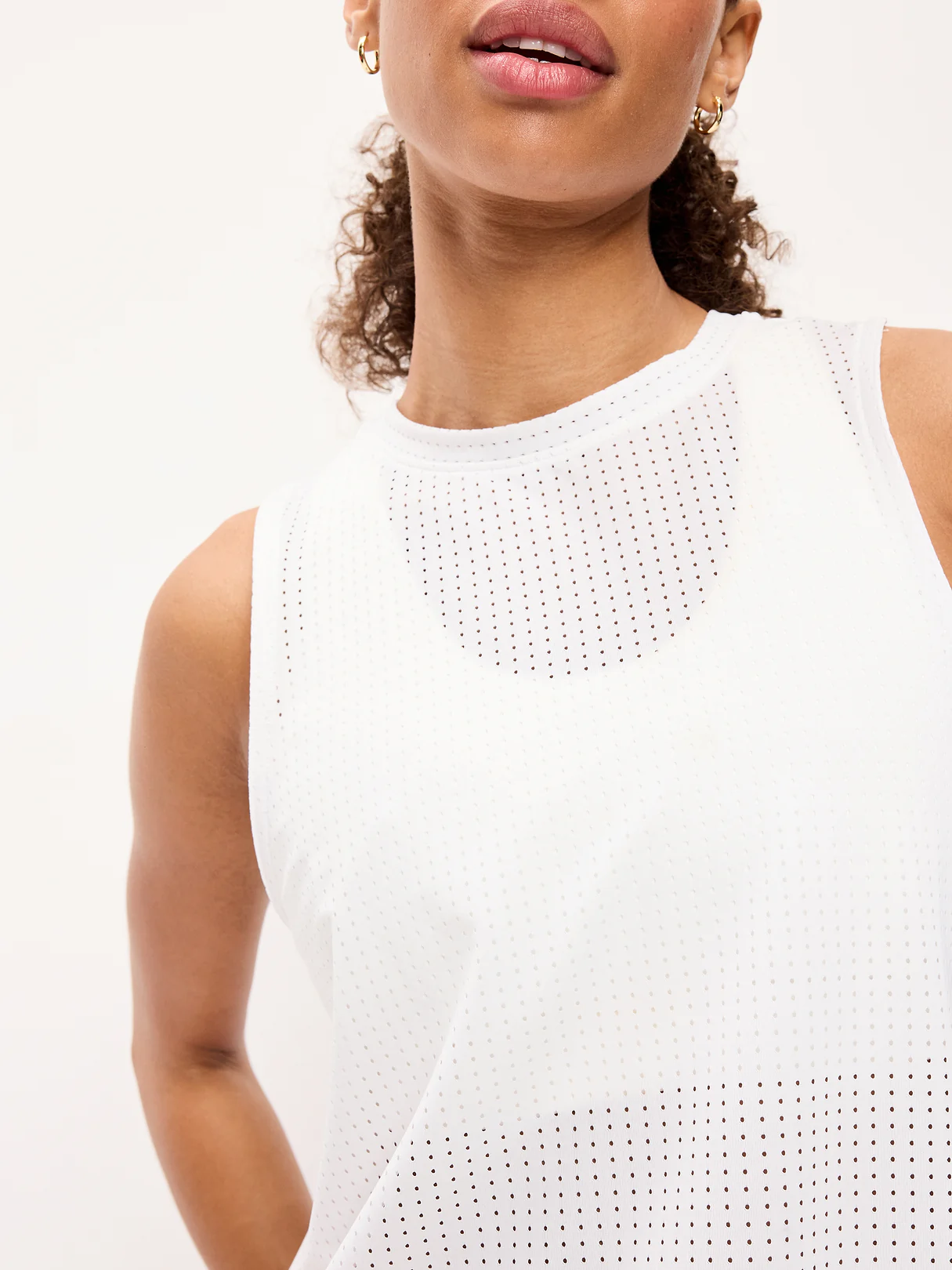 Mesh Muscle Tank Top - Calla Lily White