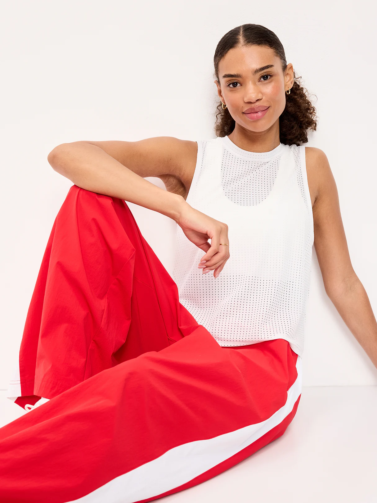 Mesh Muscle Tank Top - Calla Lily White