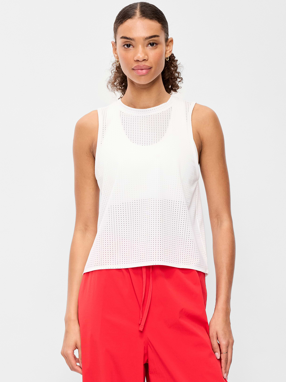 Mesh Muscle Tank Top - Calla Lily White