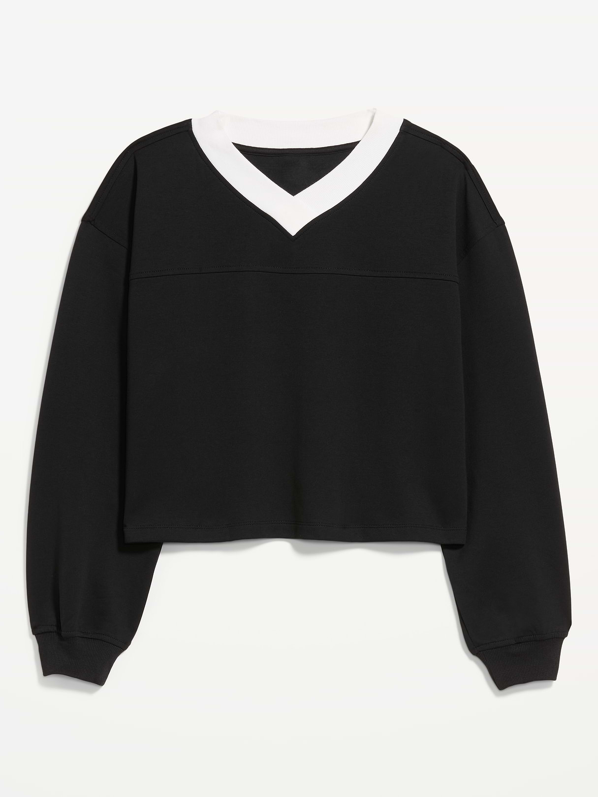 Dynamic Fleece Oversized Cropped Sweatshirt - Black Jack