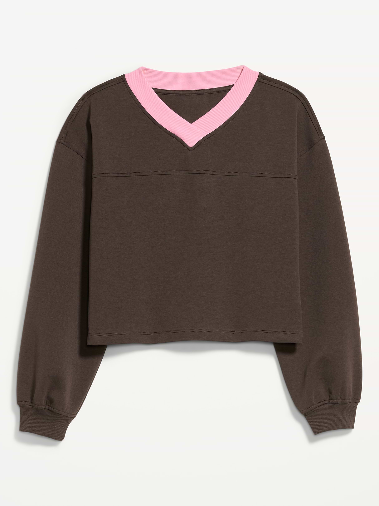 Dynamic Fleece Oversized Cropped Sweatshirt - Black Coffee