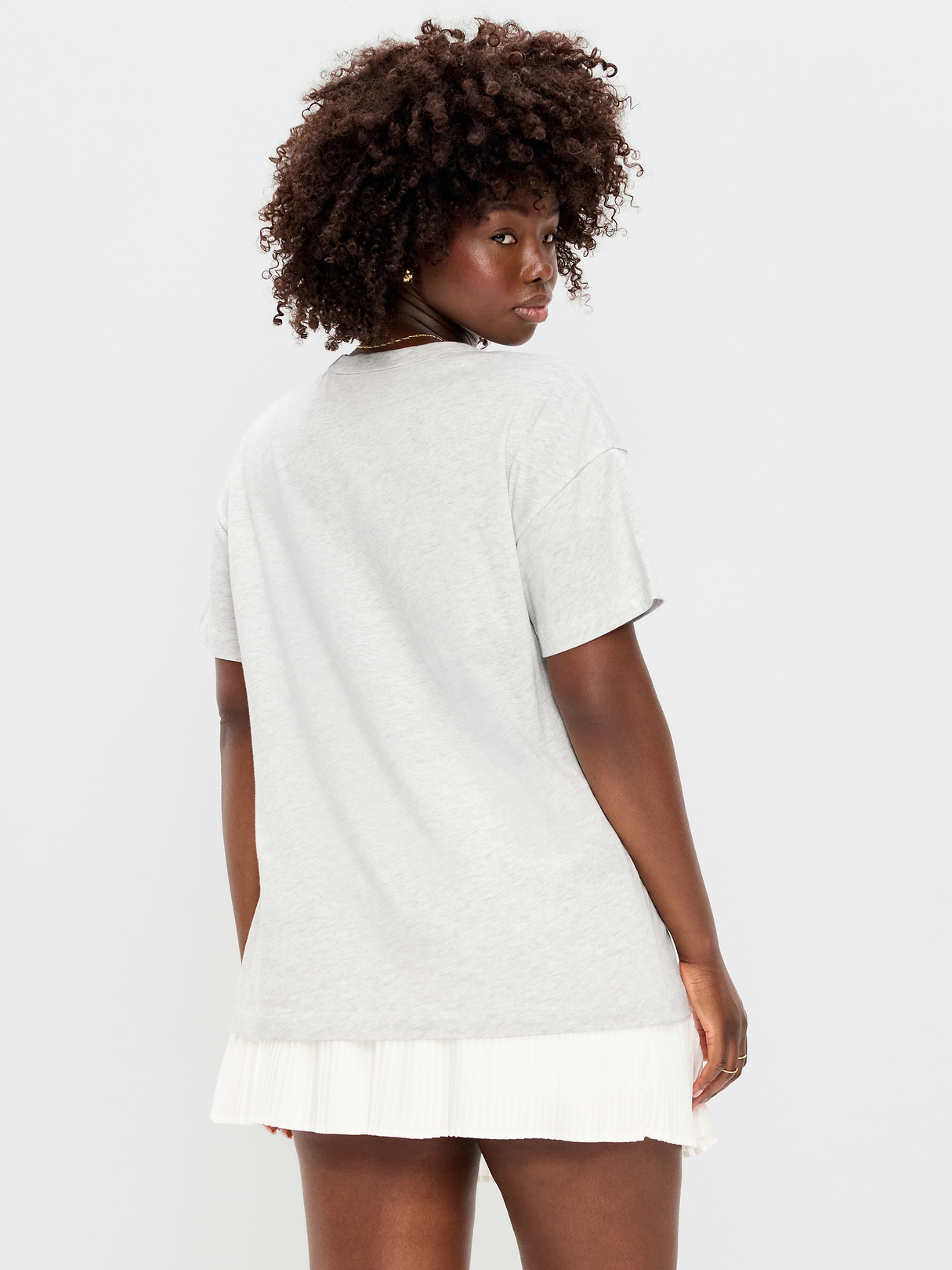 Oversized EveryWear Tunic T-Shirt - Faux-Heather Gray