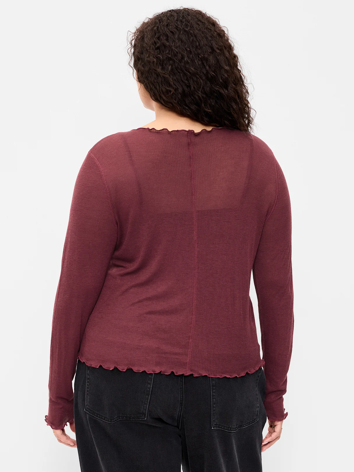 Lettuce-Edge Tissue T-Shirt - Red Lacquer