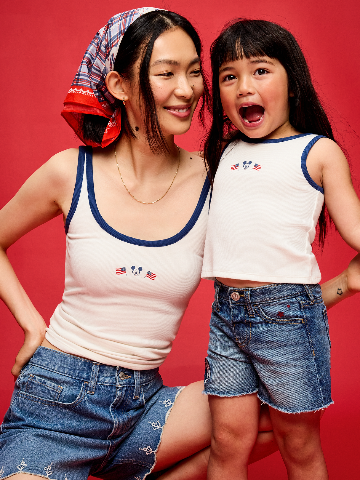 Old Navy x Disney Mickey Mouse Ribbed Scoop-Neck Tank Top for Women - Sea Salt