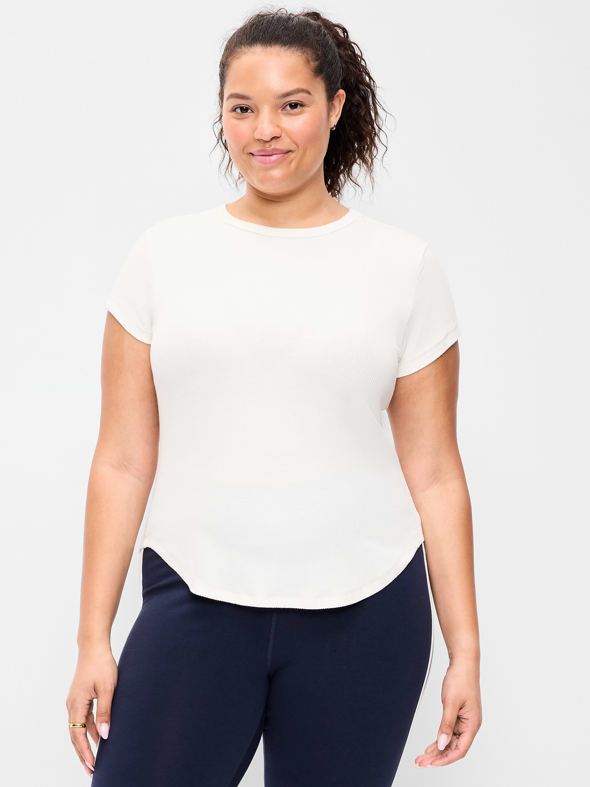 CloudLite Crew-Neck Ribbed T-Shirt - Magnolia