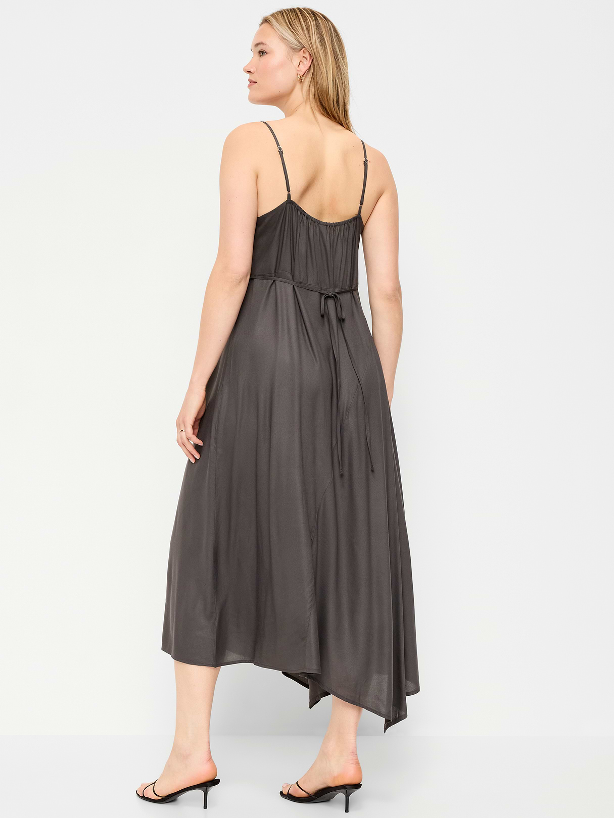 Fit & Flare Tie-Back Asymmetrical Midi Dress - Ash Gordon