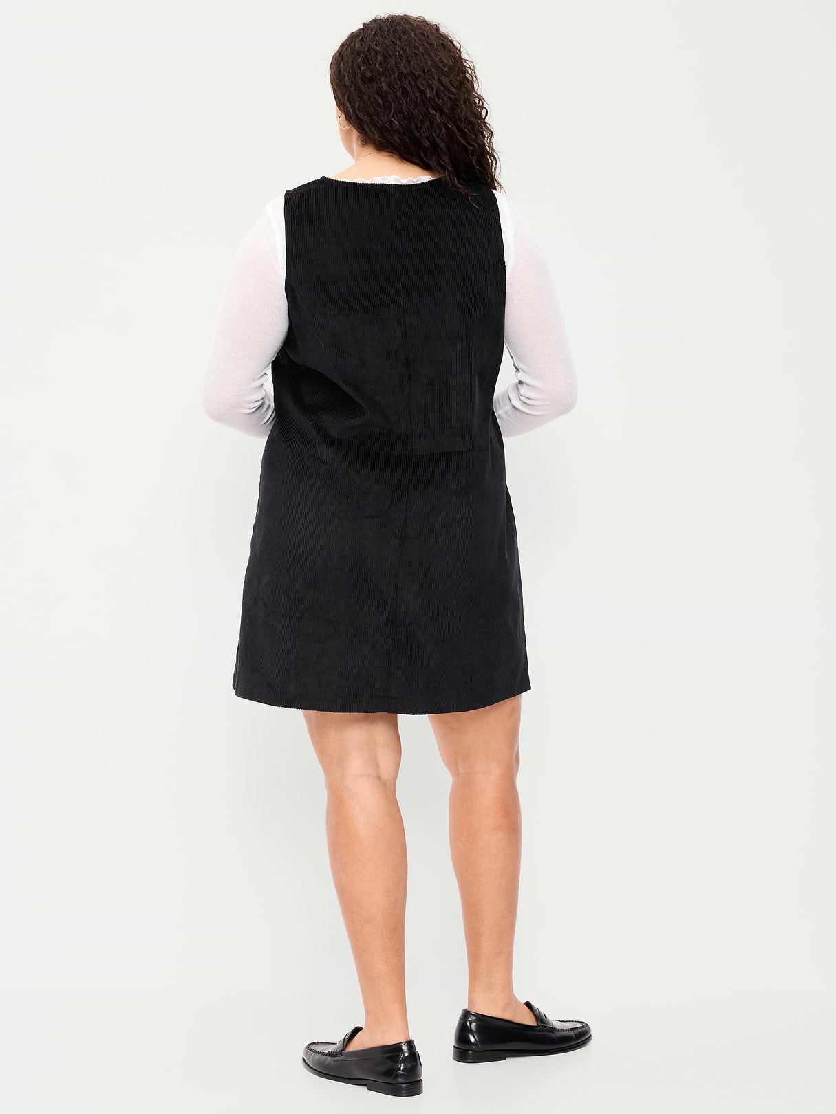 Sleeveless Pinafore Mini Dress - Black Jack