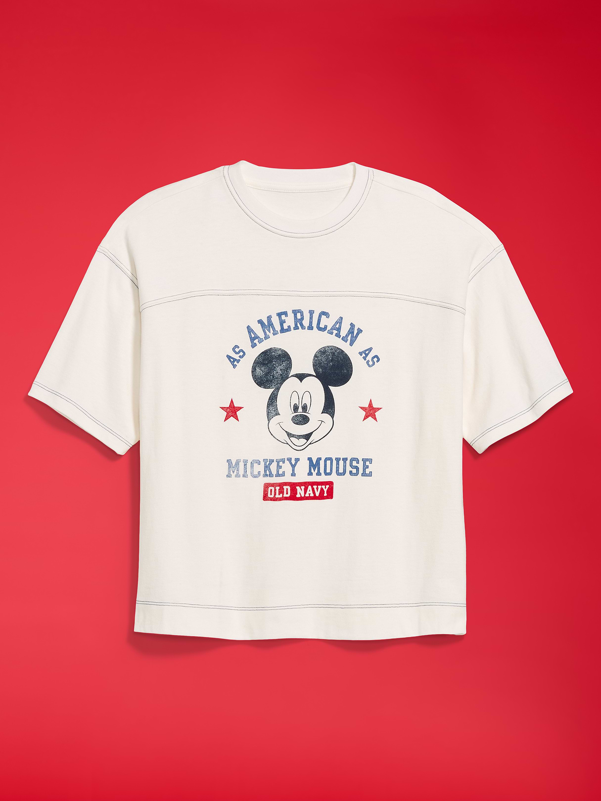 Old Navy x Disney Mickey Mouse Football-Style T-Shirt for Women - Sea Salt