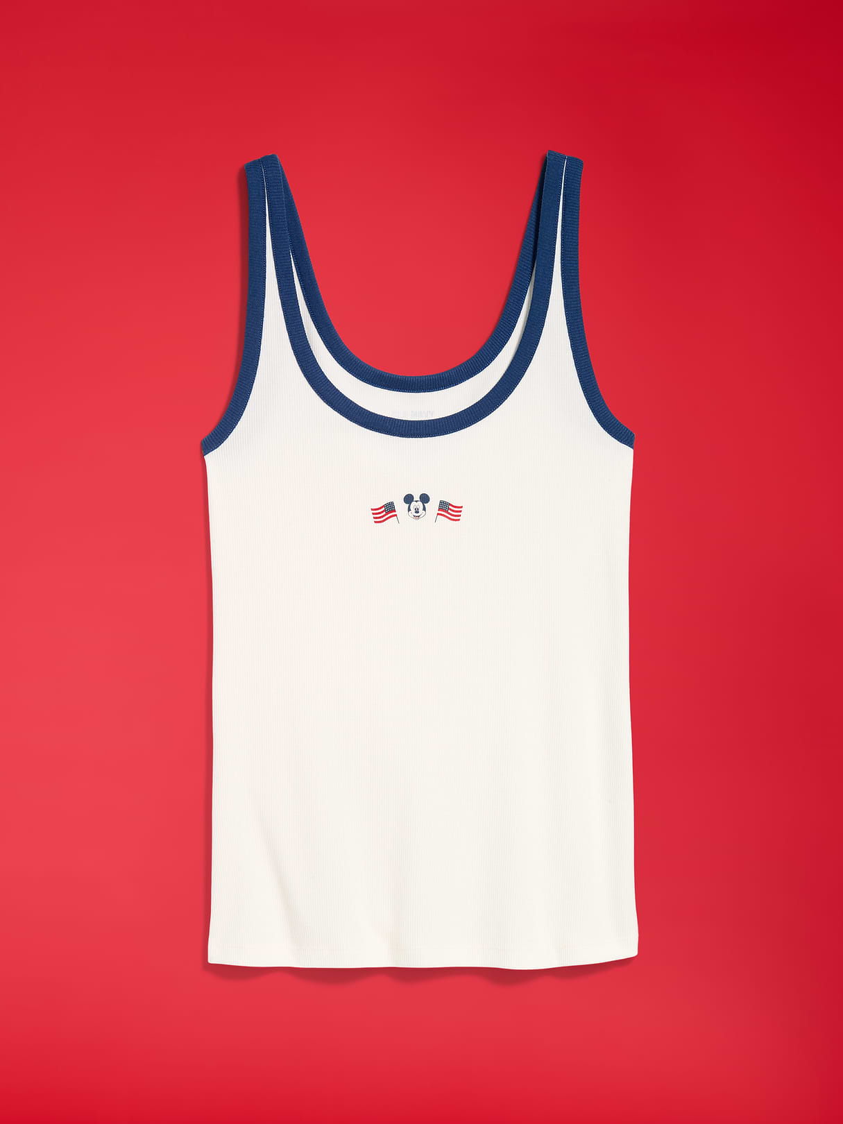 Old Navy x Disney Mickey Mouse Ribbed Scoop-Neck Tank Top for Women - Sea Salt