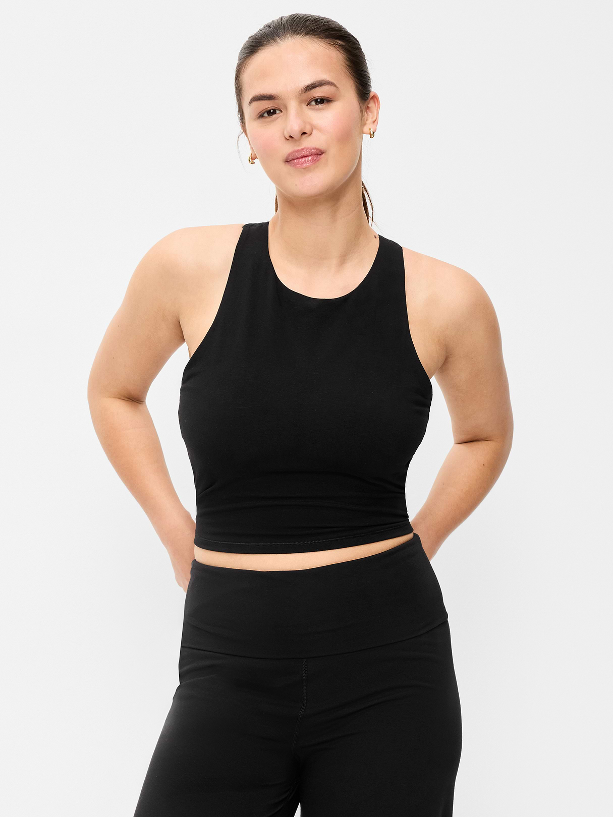 Light Support PowerChill High-Neck Racerback Sports Bra - Black Jack