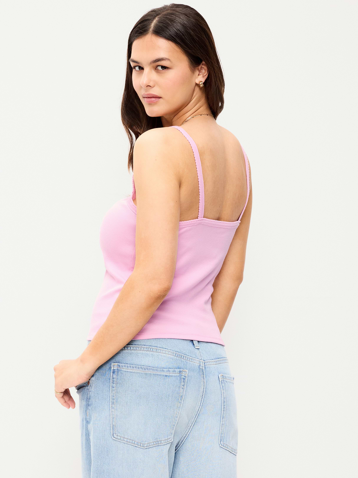 Button-Front Cami Tank Top - Bergamot