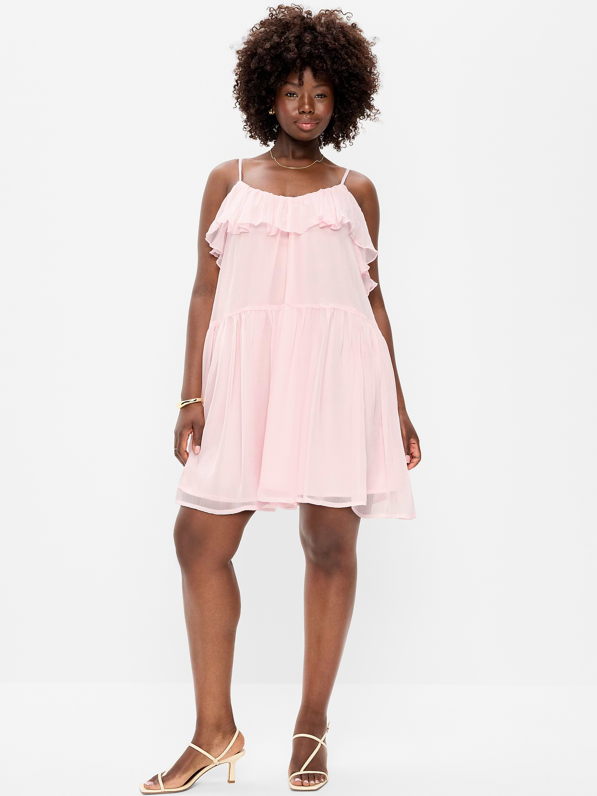 Ruffle-Front Flounce Mini Dress - Blush On You