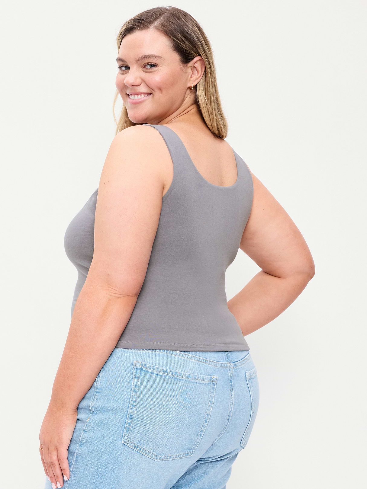 Hug Double-Layer Scoop-Neck Tank Top - Shooting Star