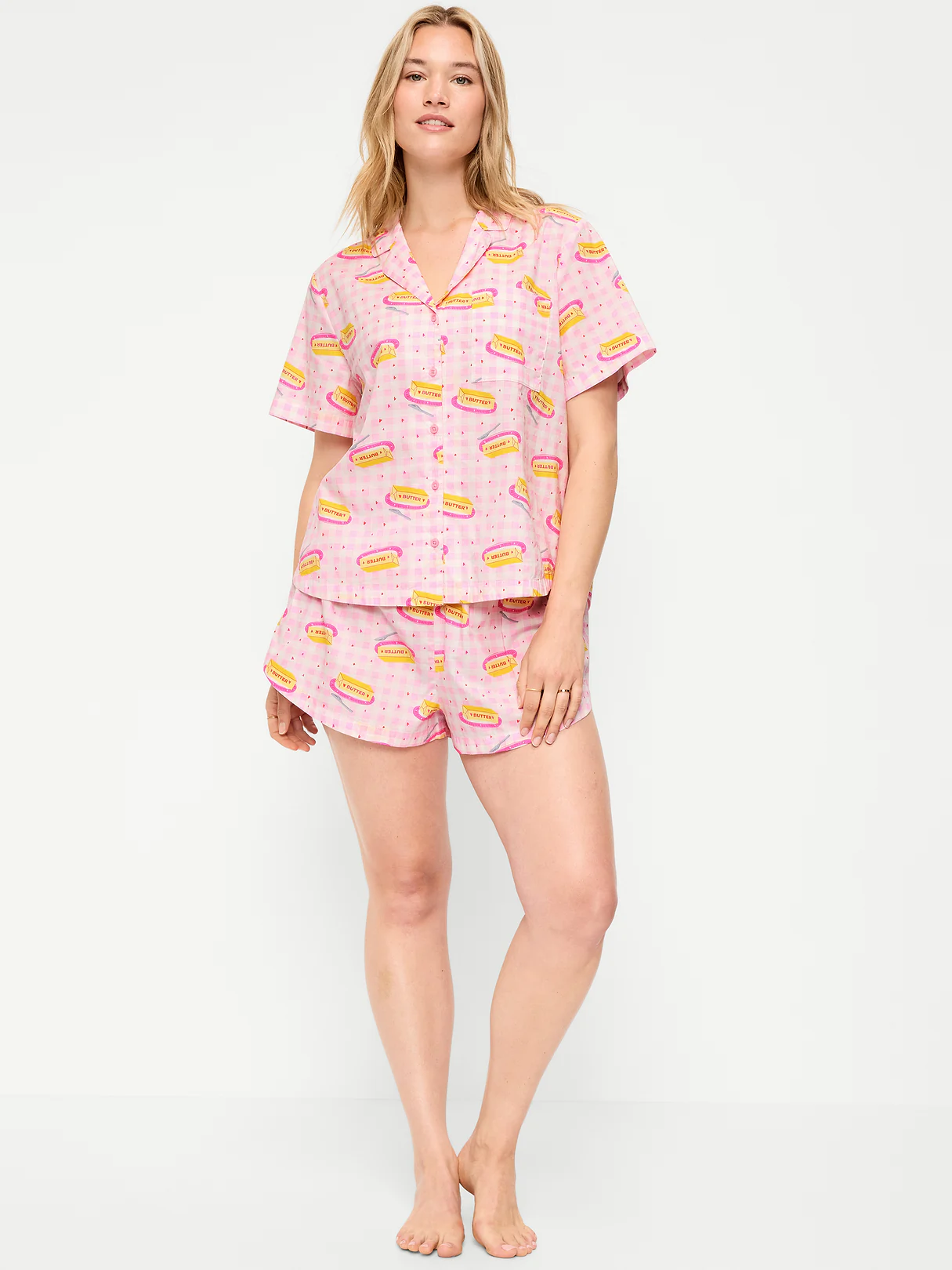 Poplin Pajama Short Set - Sweet Butter
