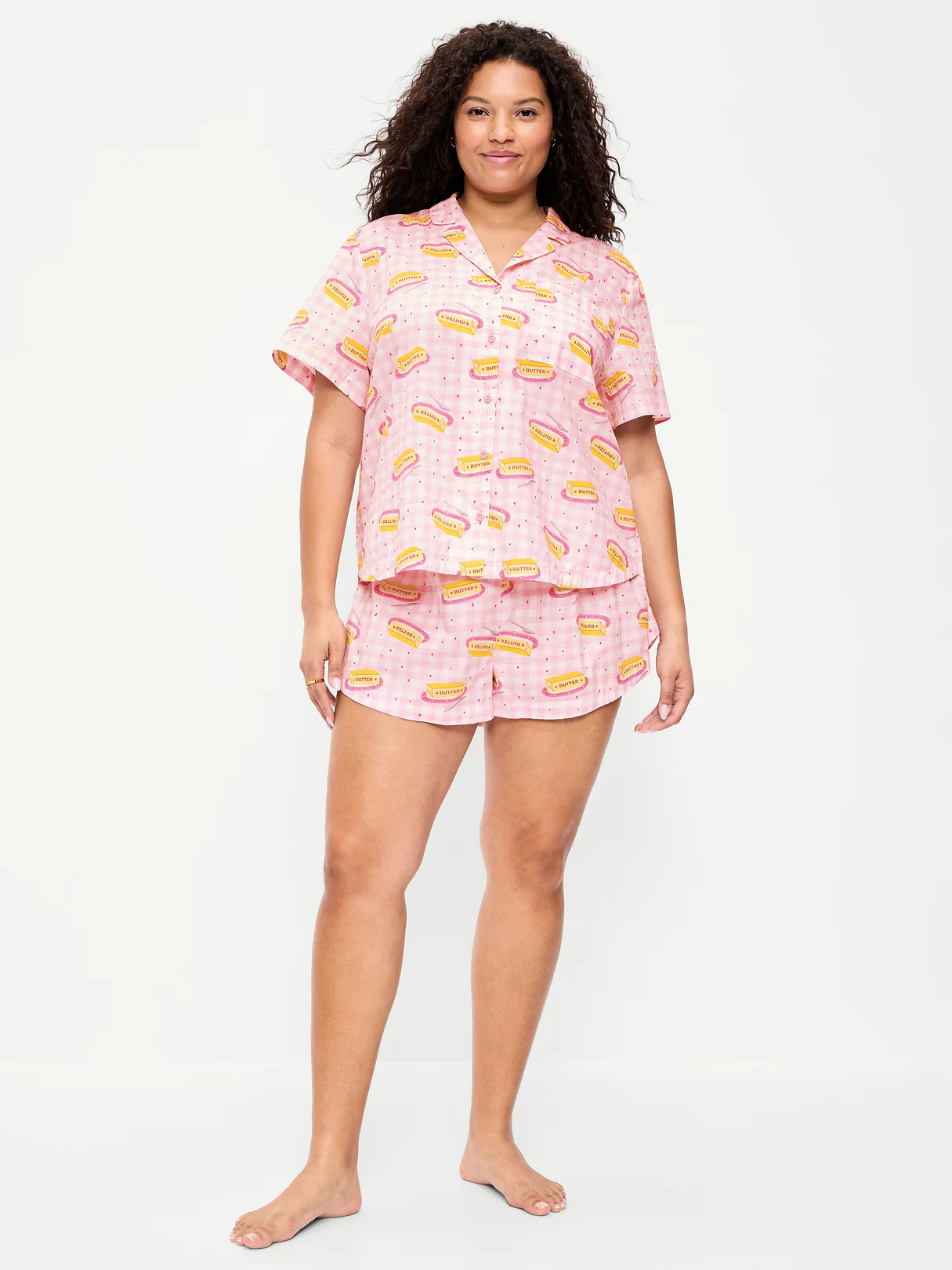 Poplin Pajama Short Set - Sweet Butter