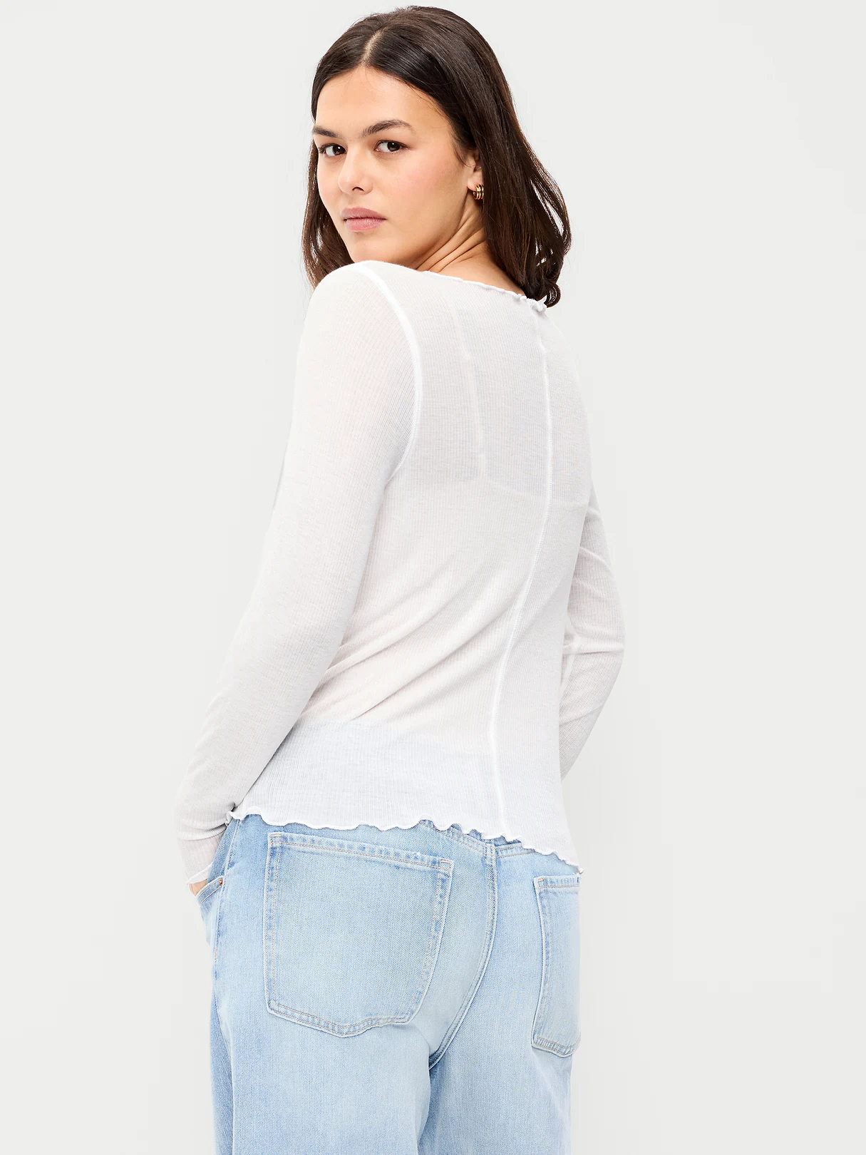 Lettuce-Edge Tissue T-Shirt - White Lilies