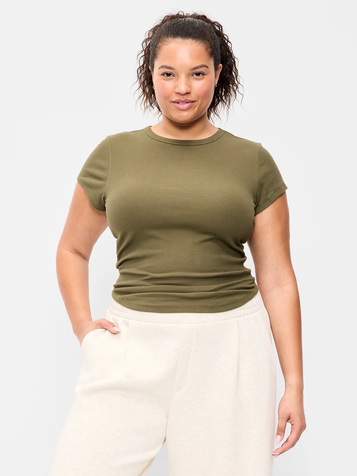 CloudLite Crew-Neck Ribbed T-Shirt - Hearthwood