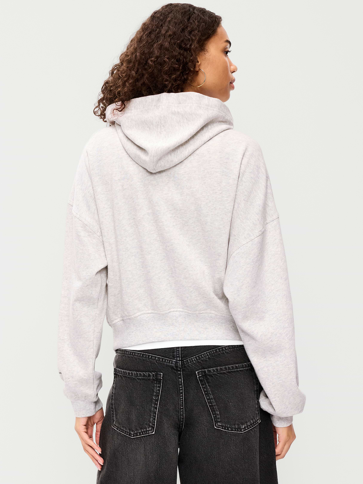 Oversized Pullover Graphic Hoodie Sweatshirt - Faux-Heather Gray