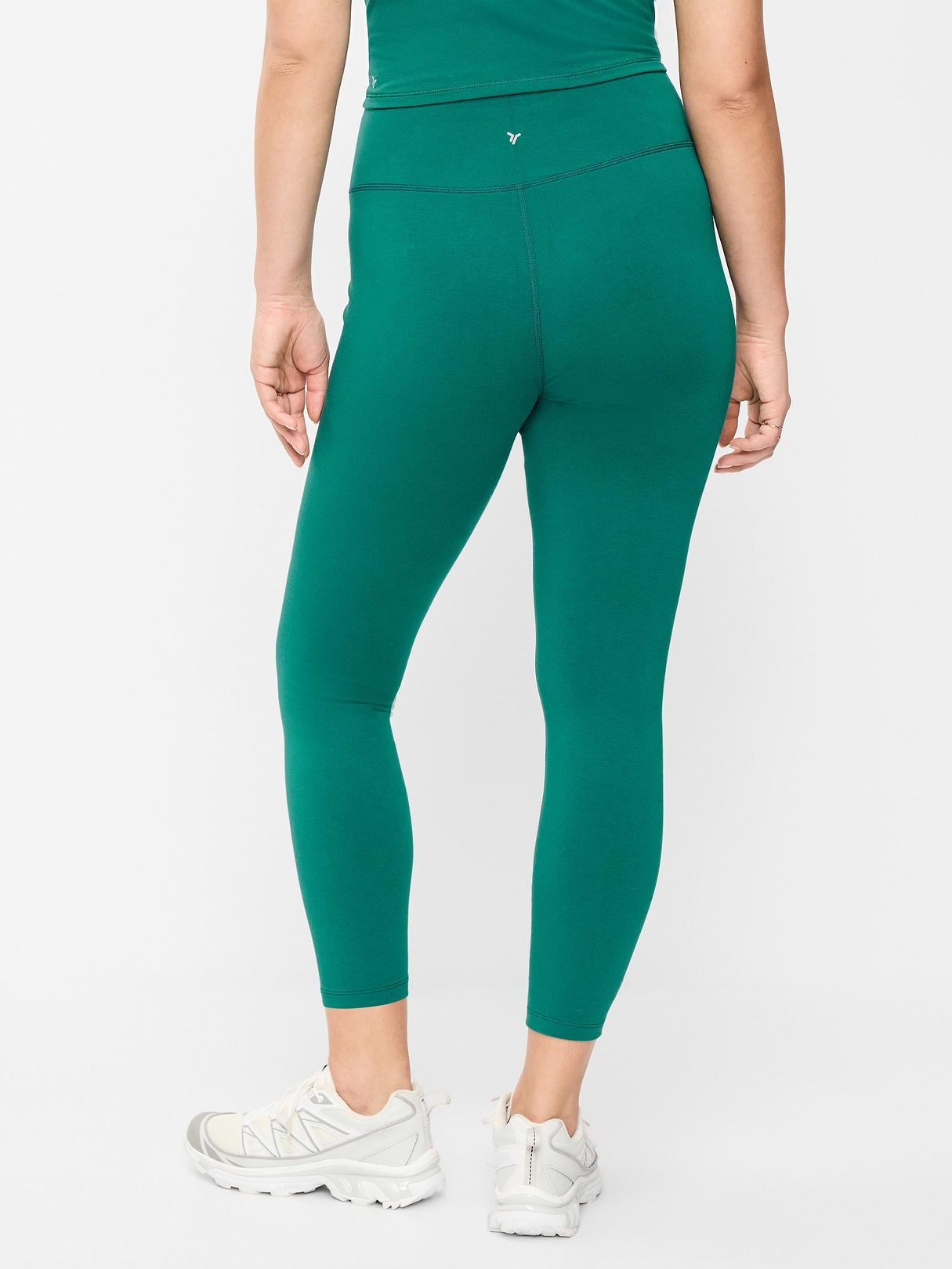 High-Waisted PowerChill 7/8 Cotton Leggings - Deep Lagoon