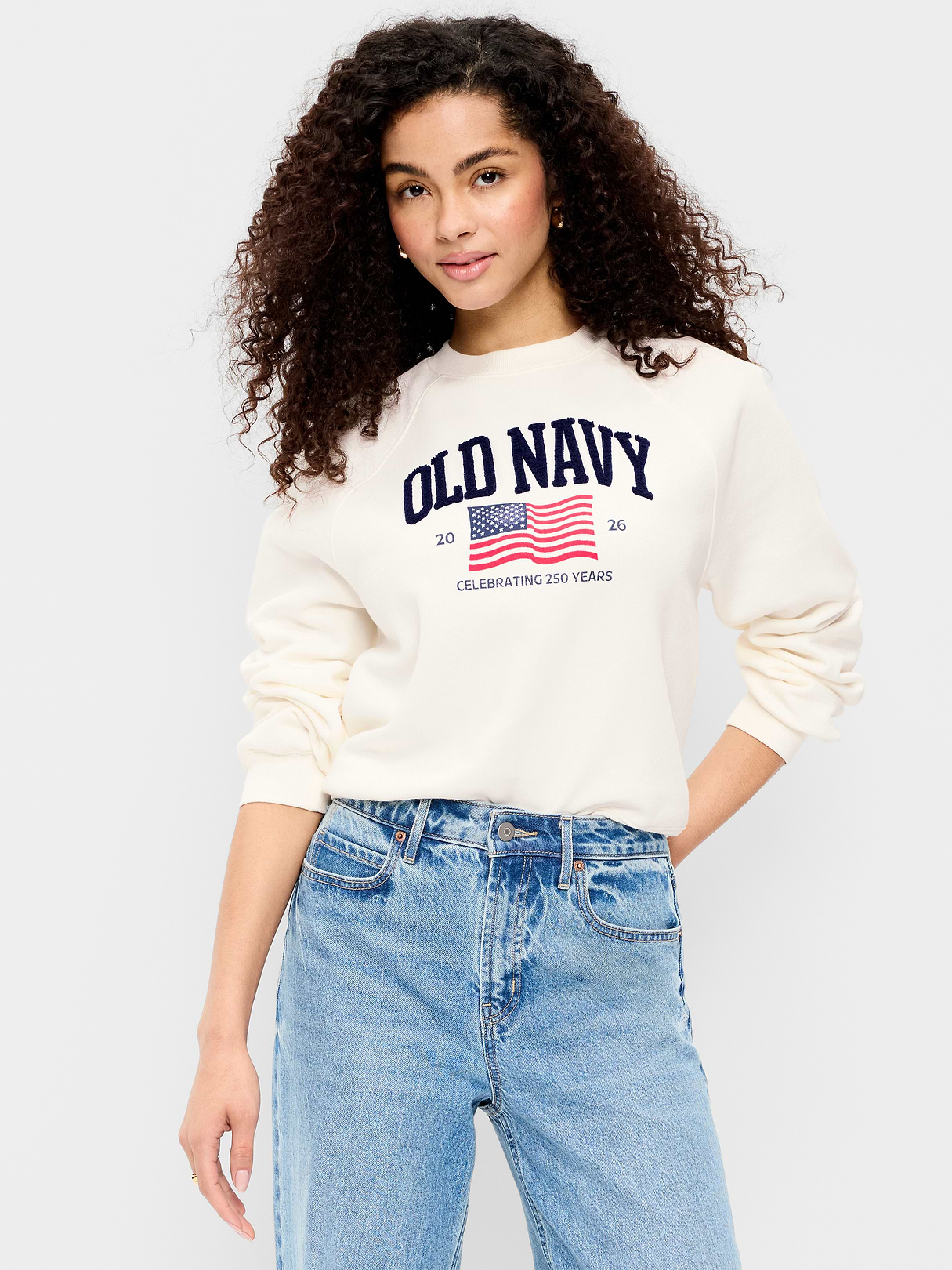 Flag Logo Graphic Sweatshirt - Bright White