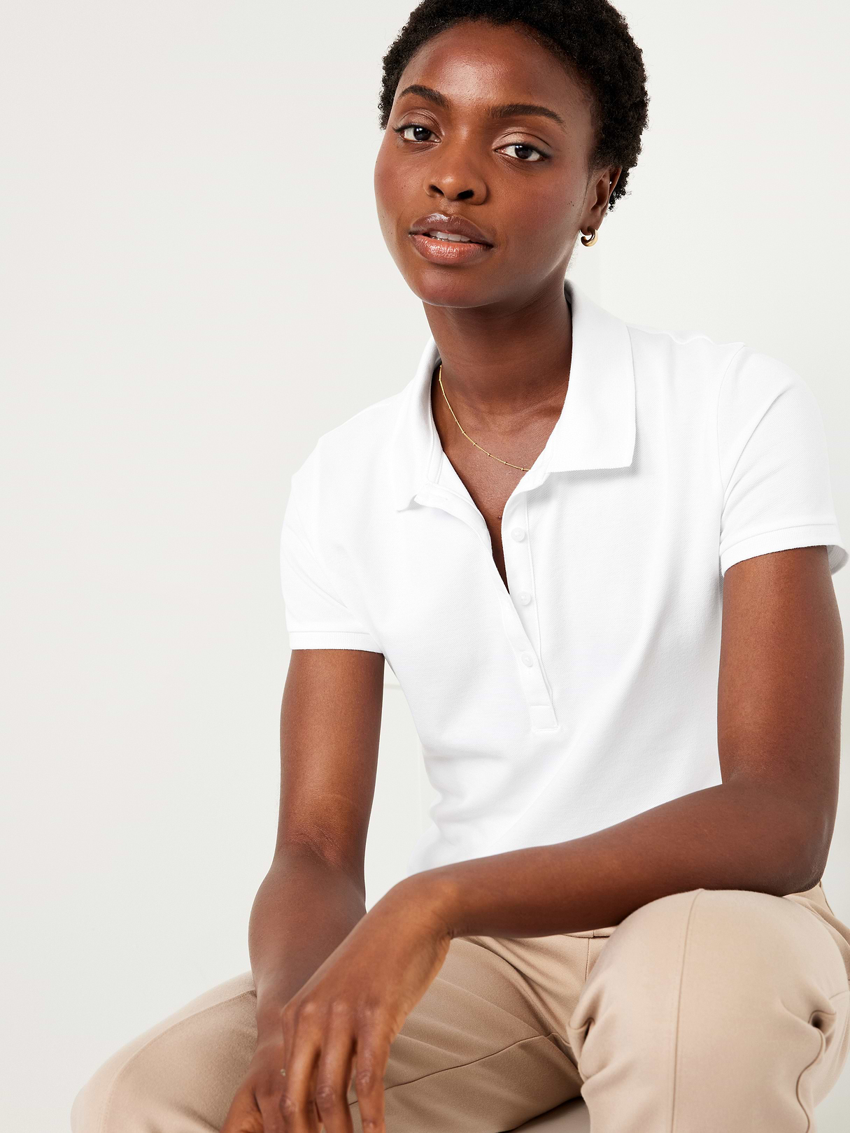 Uniform Pique Polo - Bright White