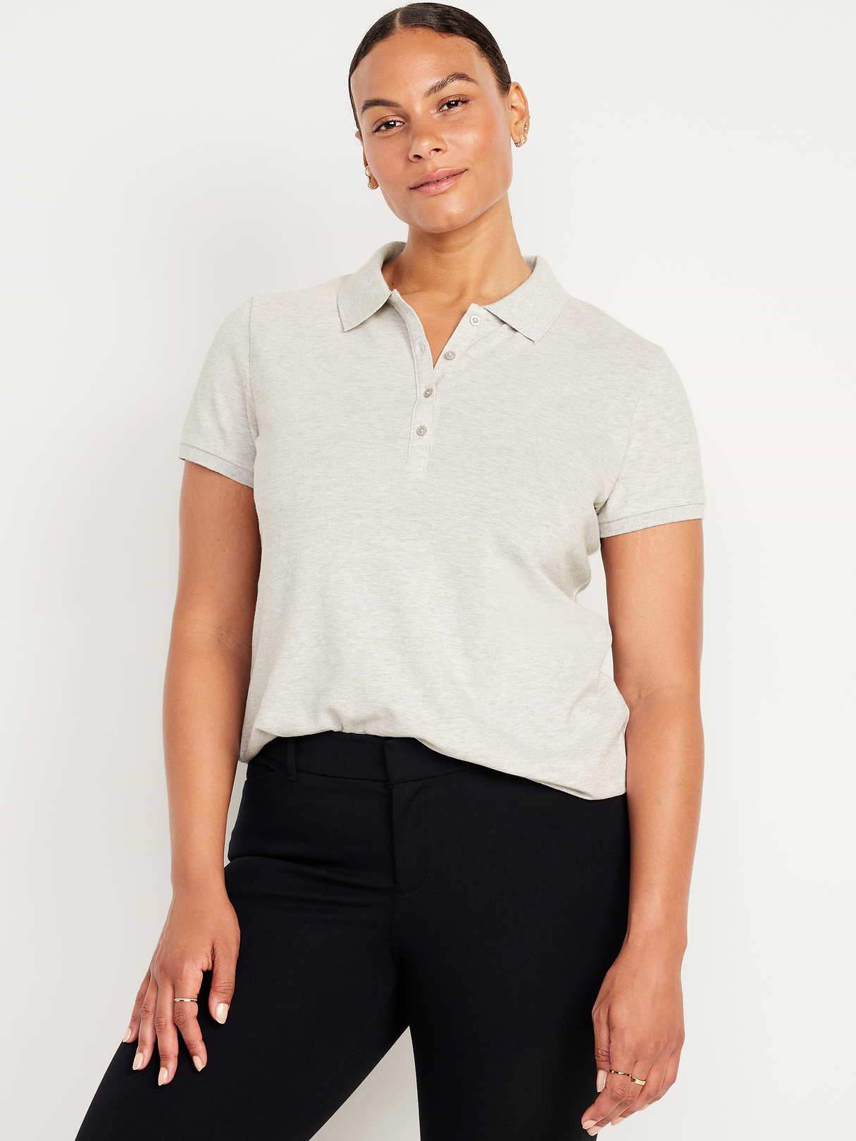 Uniform Pique Polo - Light Heather Gray