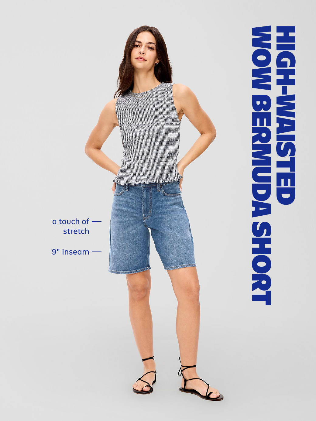 High-Waisted Wow Bermuda Jean Shorts -- 9-inch inseam - Nova