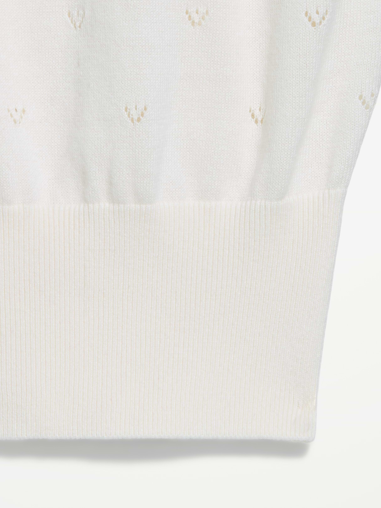 SoSoft Cotton Tie-Front Pointelle Tank Top - Creme De La Creme