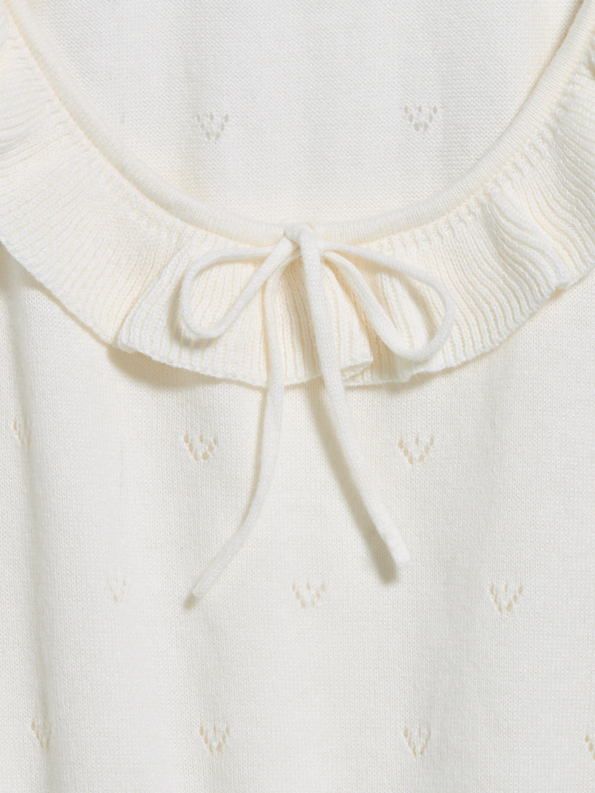 SoSoft Cotton Tie-Front Pointelle Tank Top - Creme De La Creme