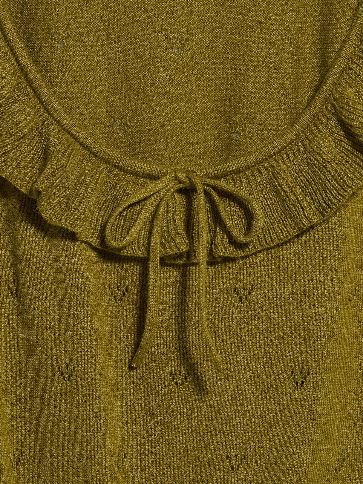 SoSoft Cotton Tie-Front Pointelle Tank Top - Mysterious Fern