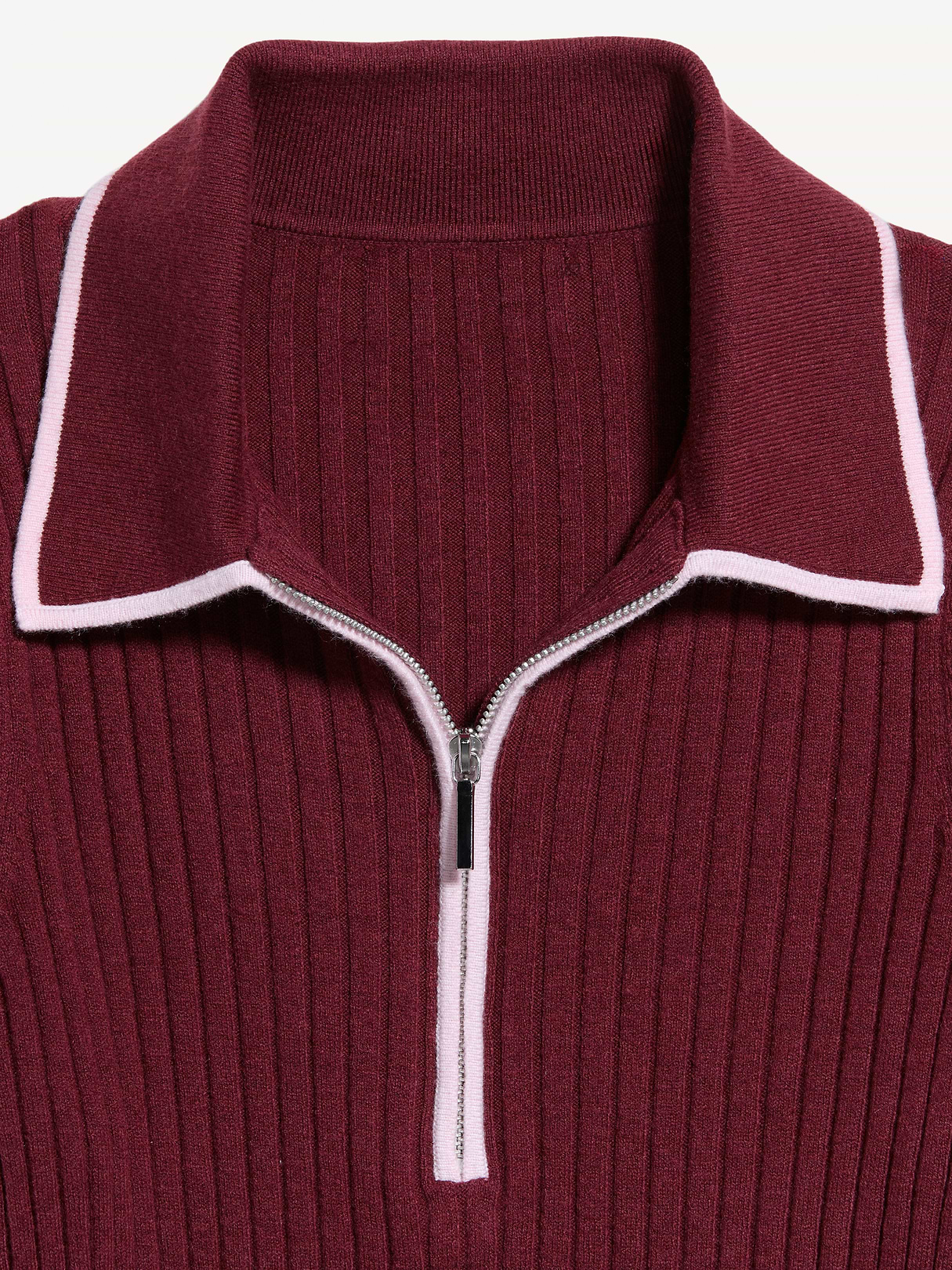Long-Sleeve Half-Zip Top - Red Lacquer