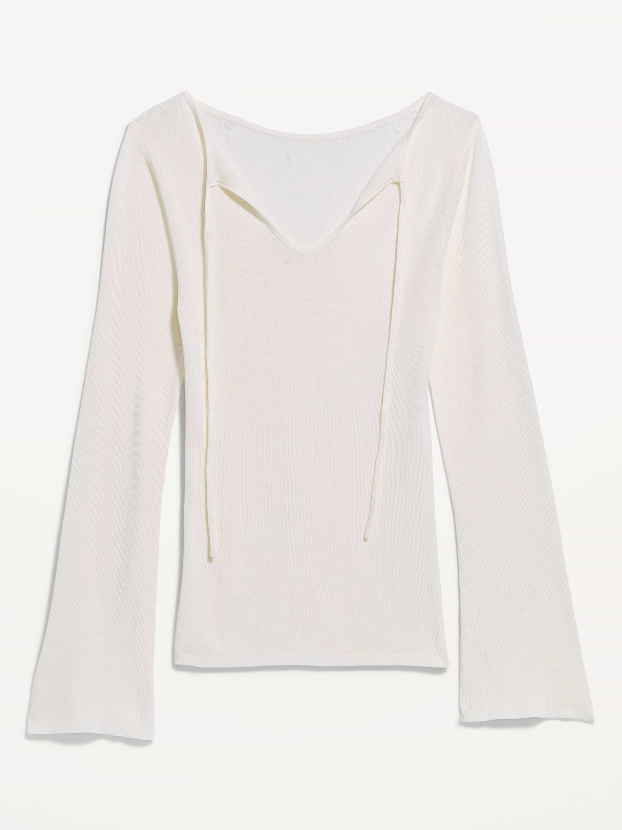 Bell-Sleeve Keyhole Top - Creme De La Creme