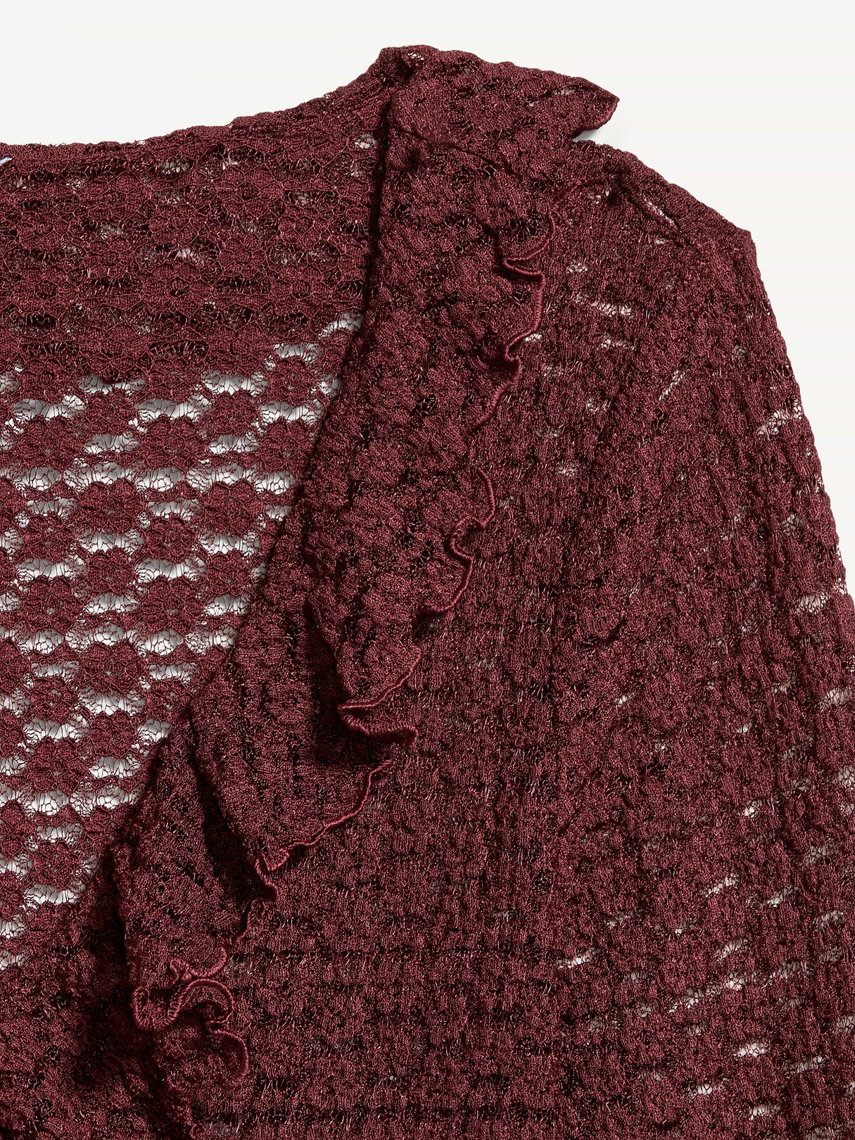 Fitted Bell-Sleeve Ruffle Top - Reddy Or Not