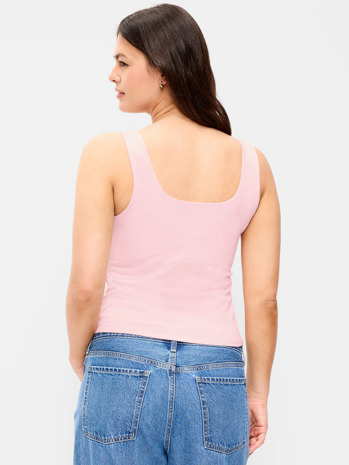 Hug Double-Layer Scoop-Neck Tank Top - Blush On You