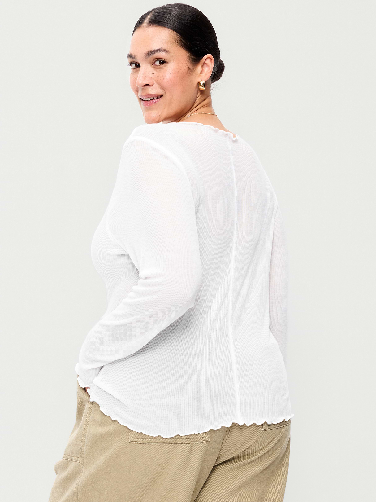 Lettuce-Edge Tissue T-Shirt - White Lilies