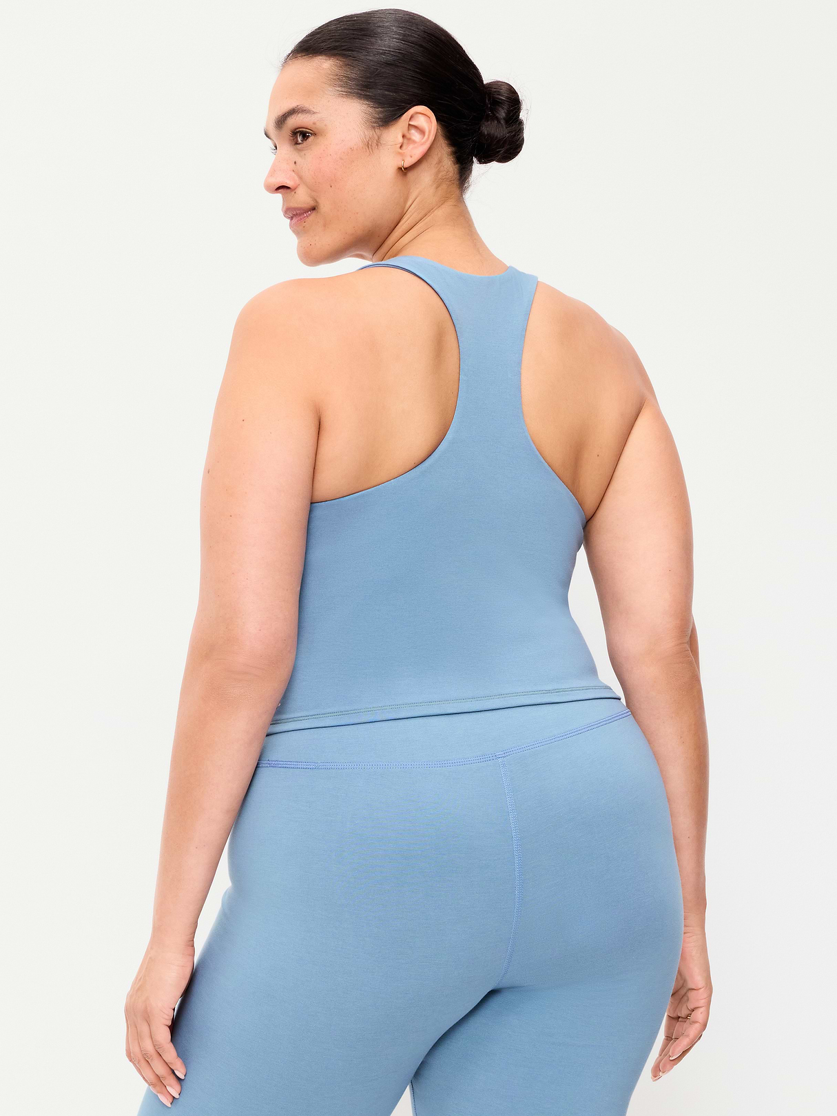 Light Support PowerChill High-Neck Racerback Sports Bra - Naturalist Blue
