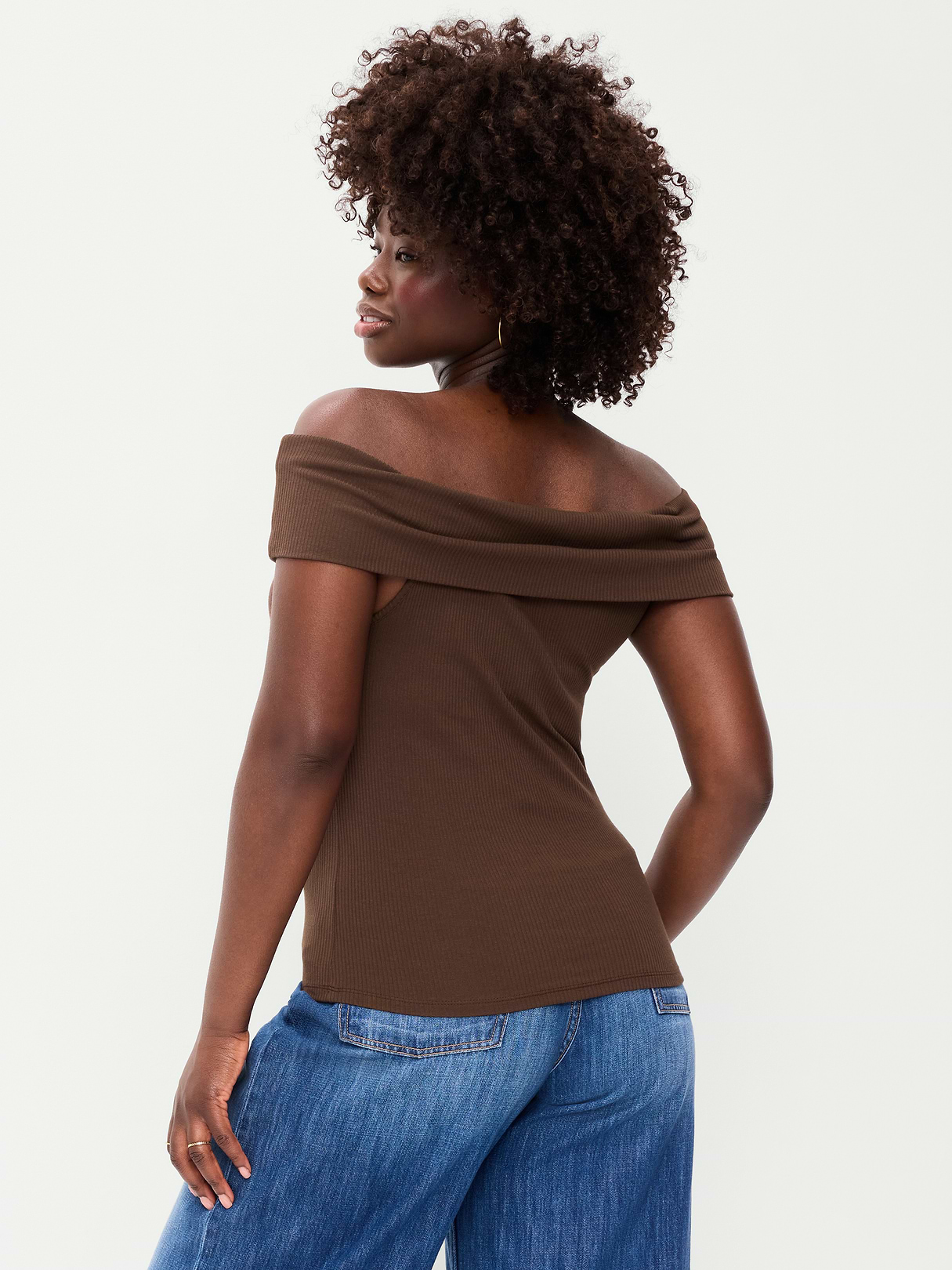Off-The-Shoulder Fitted Top - Earthen