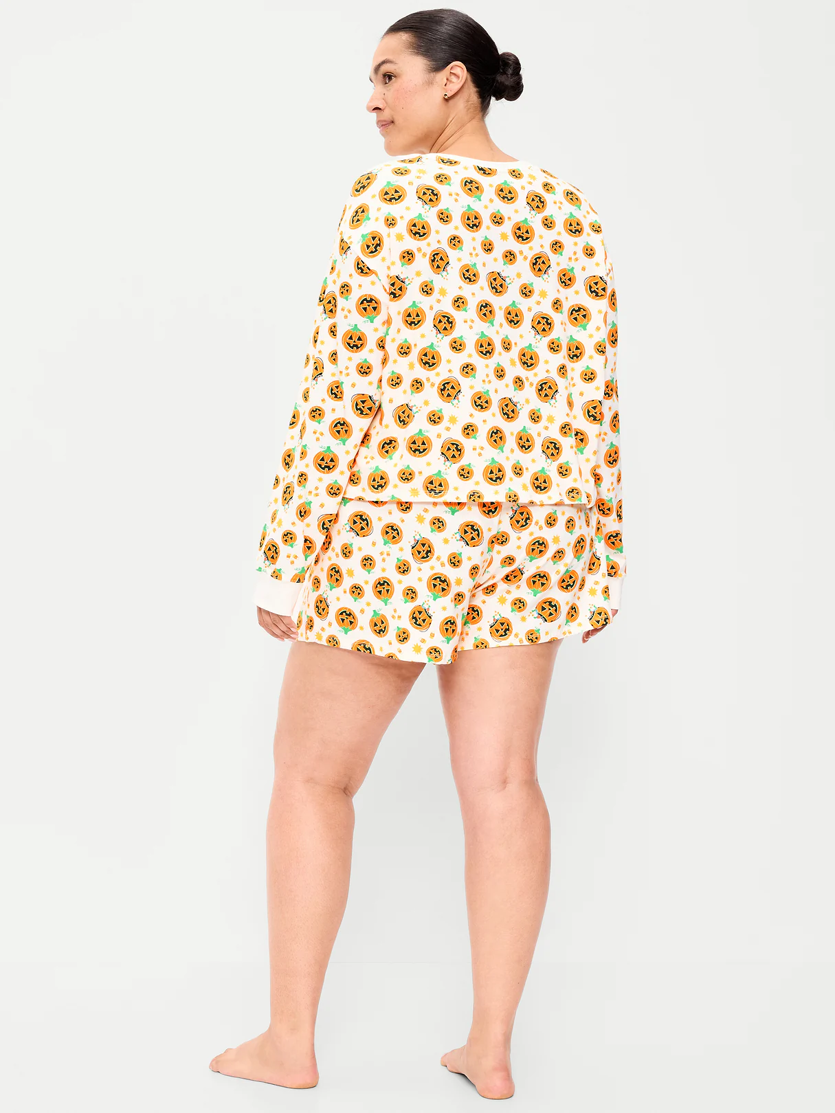 Halloween Pajama T-Shirt and Shorts Set for Women - Pumpkins (Match the Fam!)