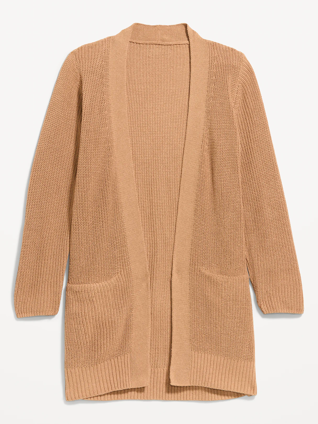 Longline Open-Front Wrap - Heather Camel